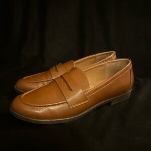 Kensie Brown Leather Women’s Loafers